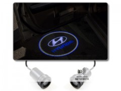 Проекция на двери с эмблемой Hyundai